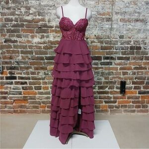 Women's Corset Formal Evening Gown Size 4 Rose Cocktail Party Dress Wedding